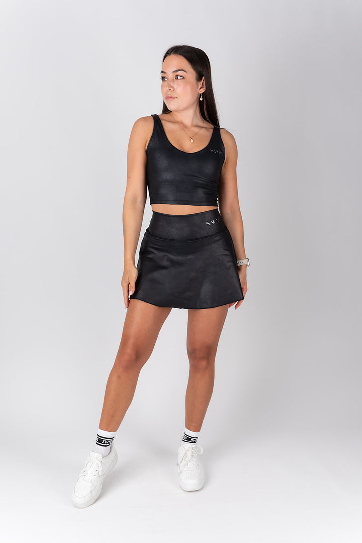 Leather Gonna con Pantaloncini