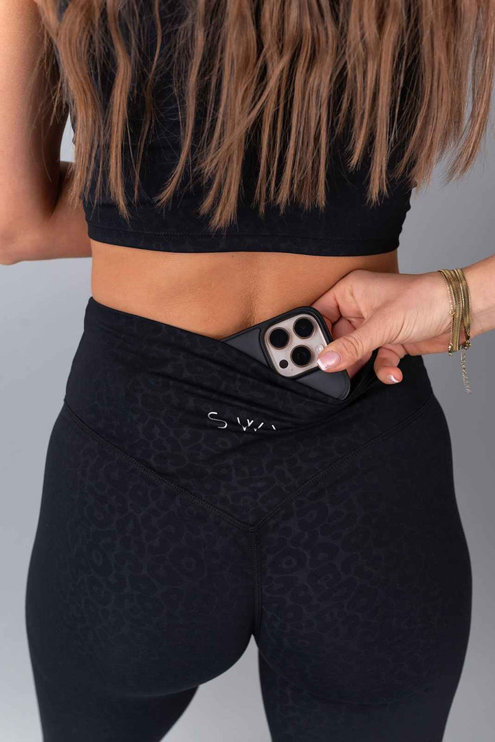 Leopard leggings con scrunch