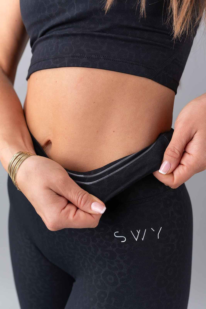 Leopard leggings con scrunch