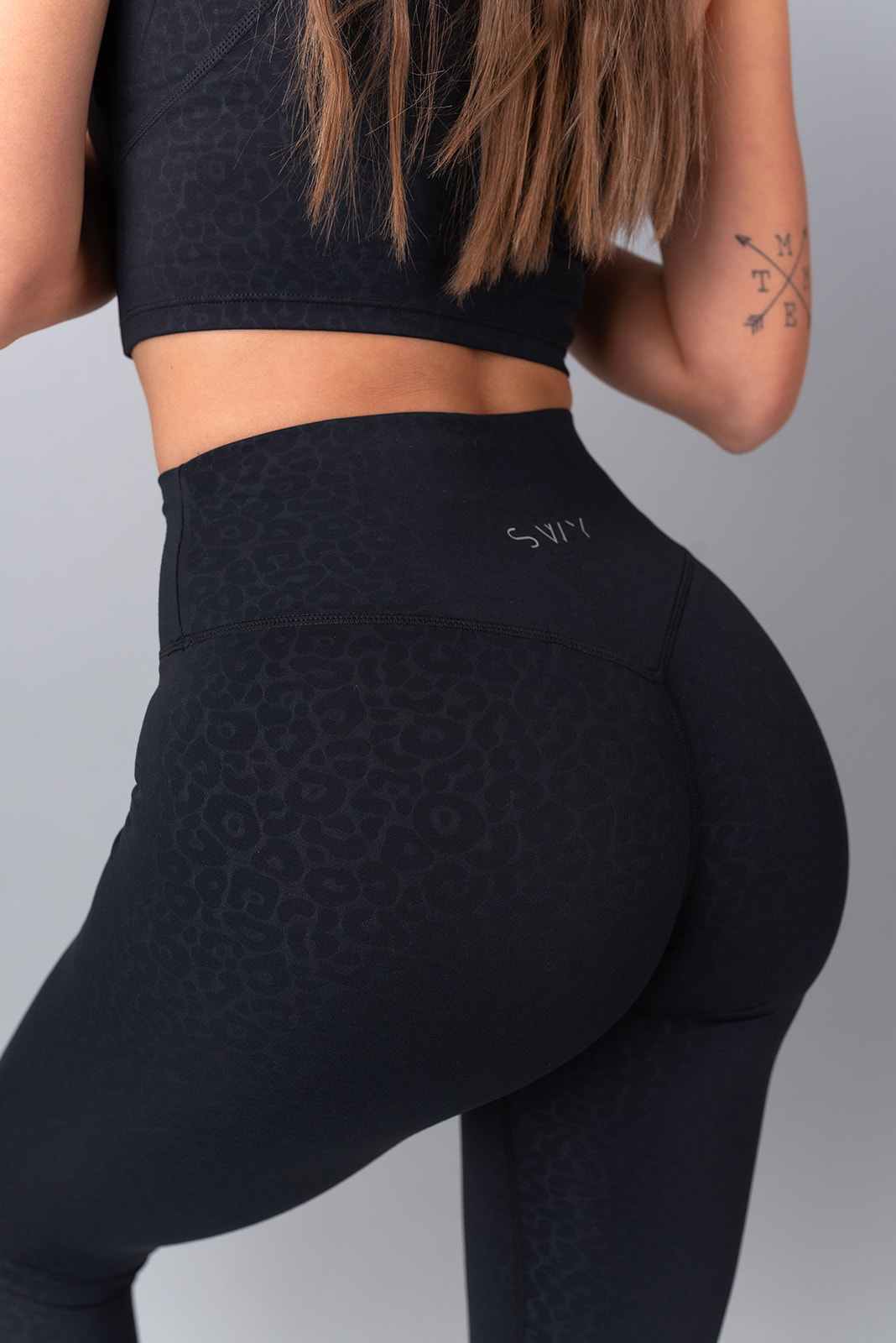 Leopard leggings con scrunch