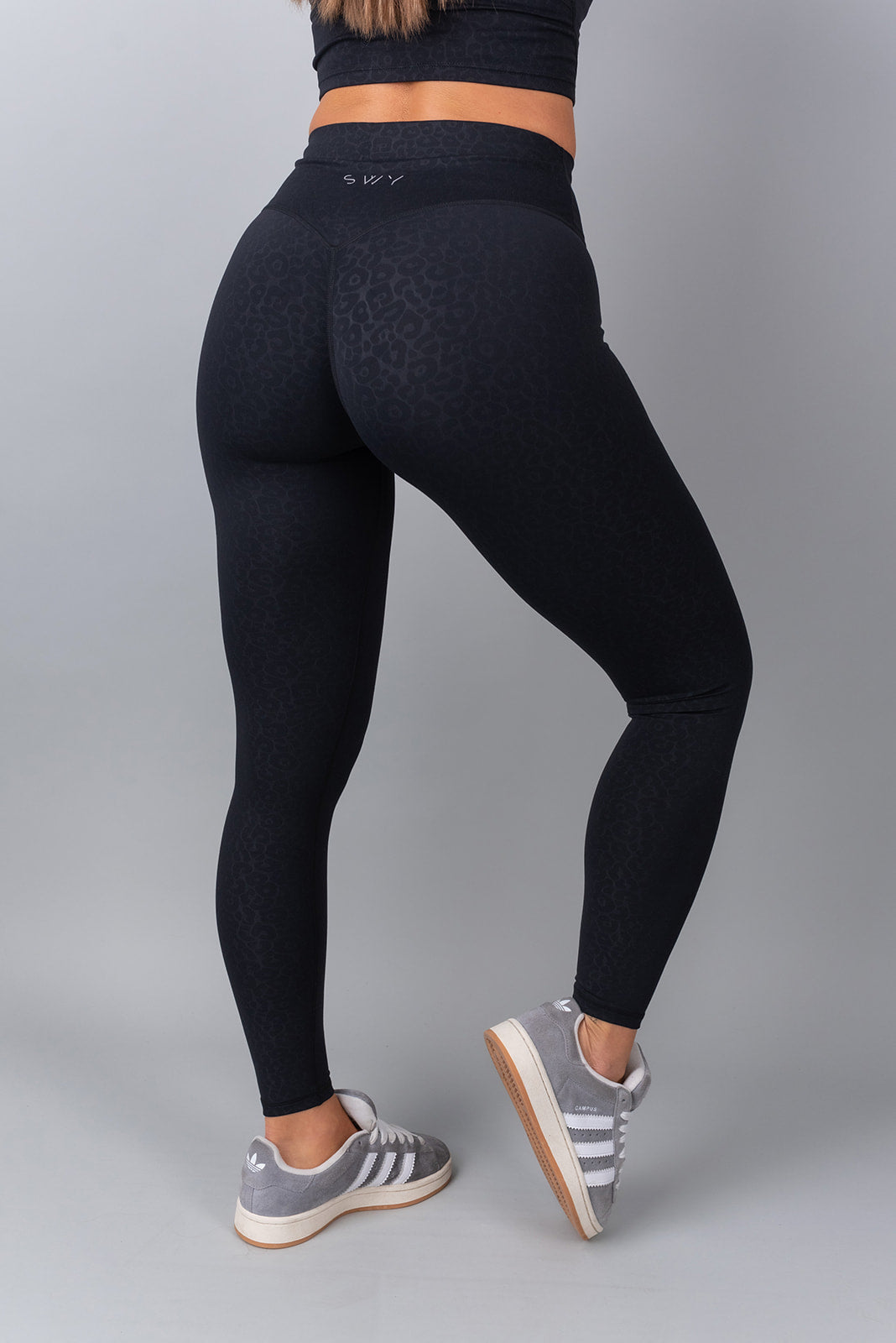 Leopard leggings con scrunch