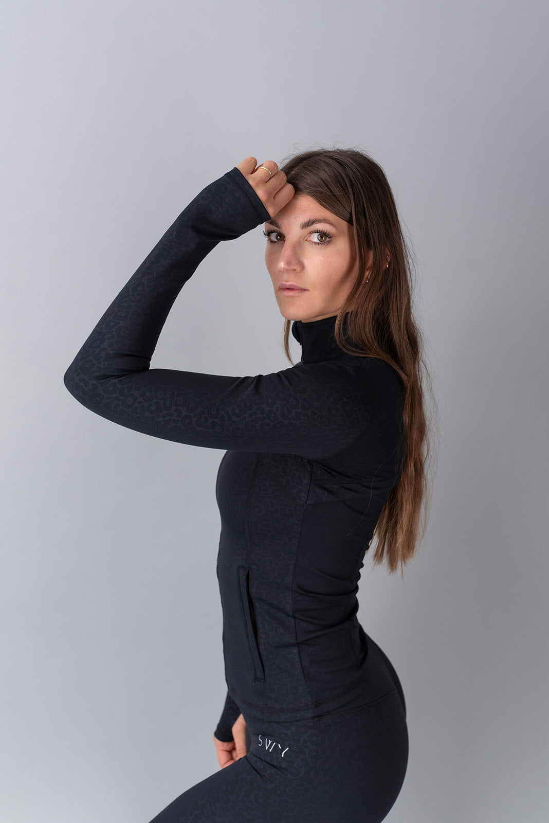 Leopard Maglia con zip