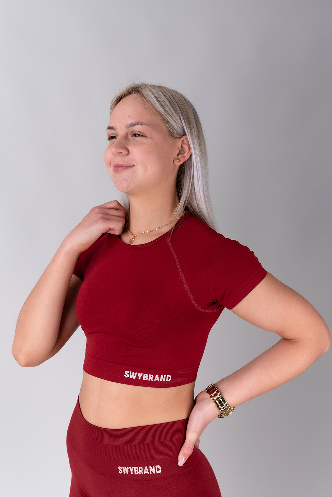 Elevate crop top maniche corte