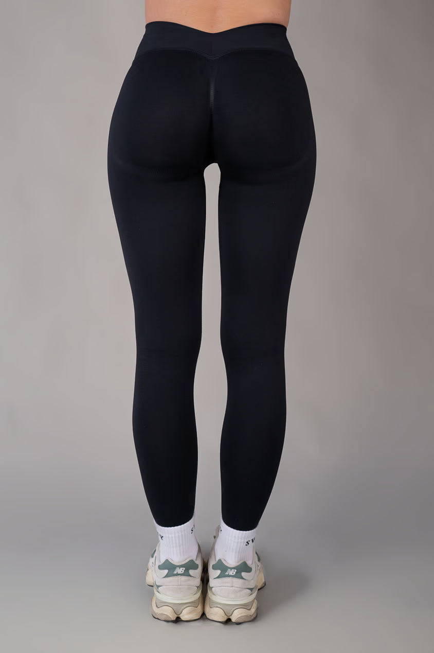 Black Bum Leggings, back view 