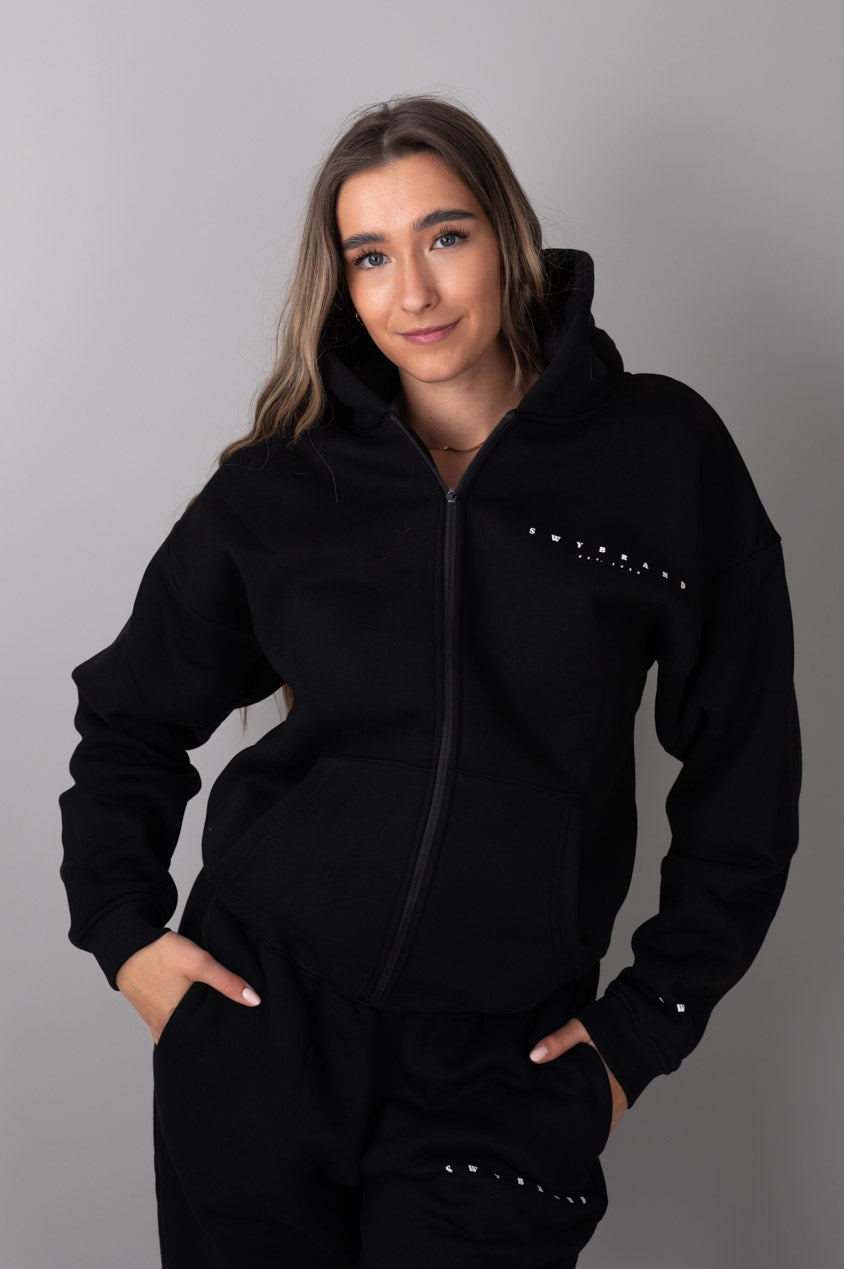 Ease ziphoodie black-front view