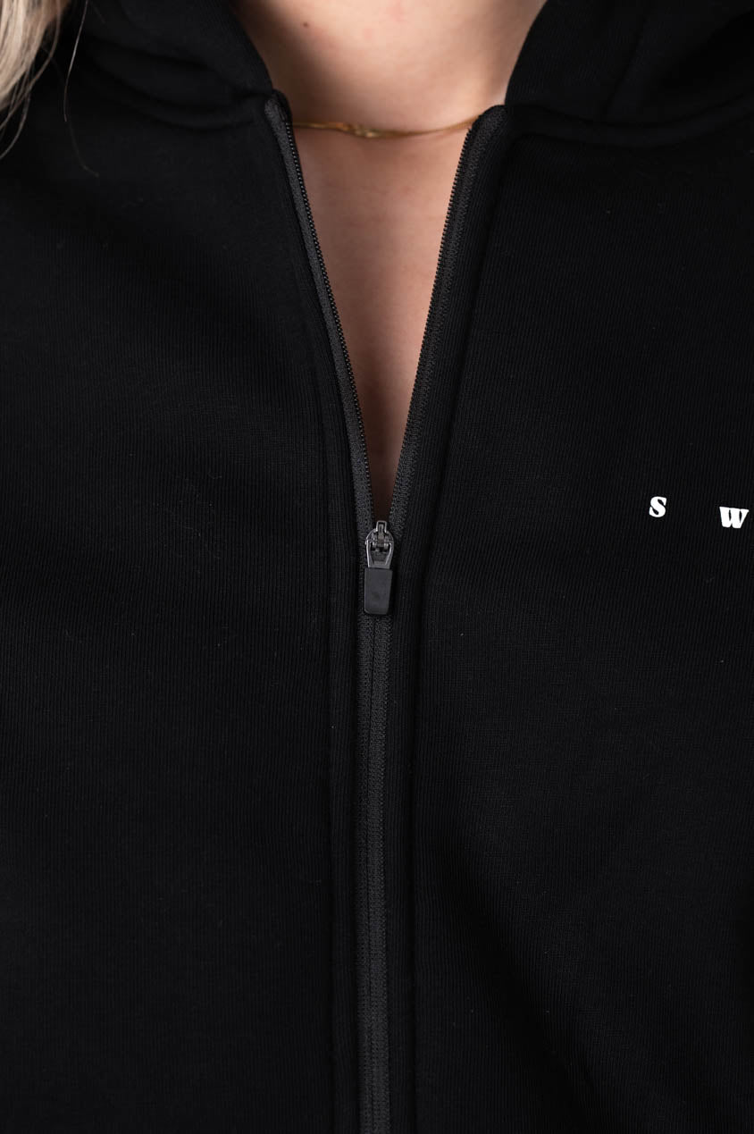 Ease ziphoodie black-zipper