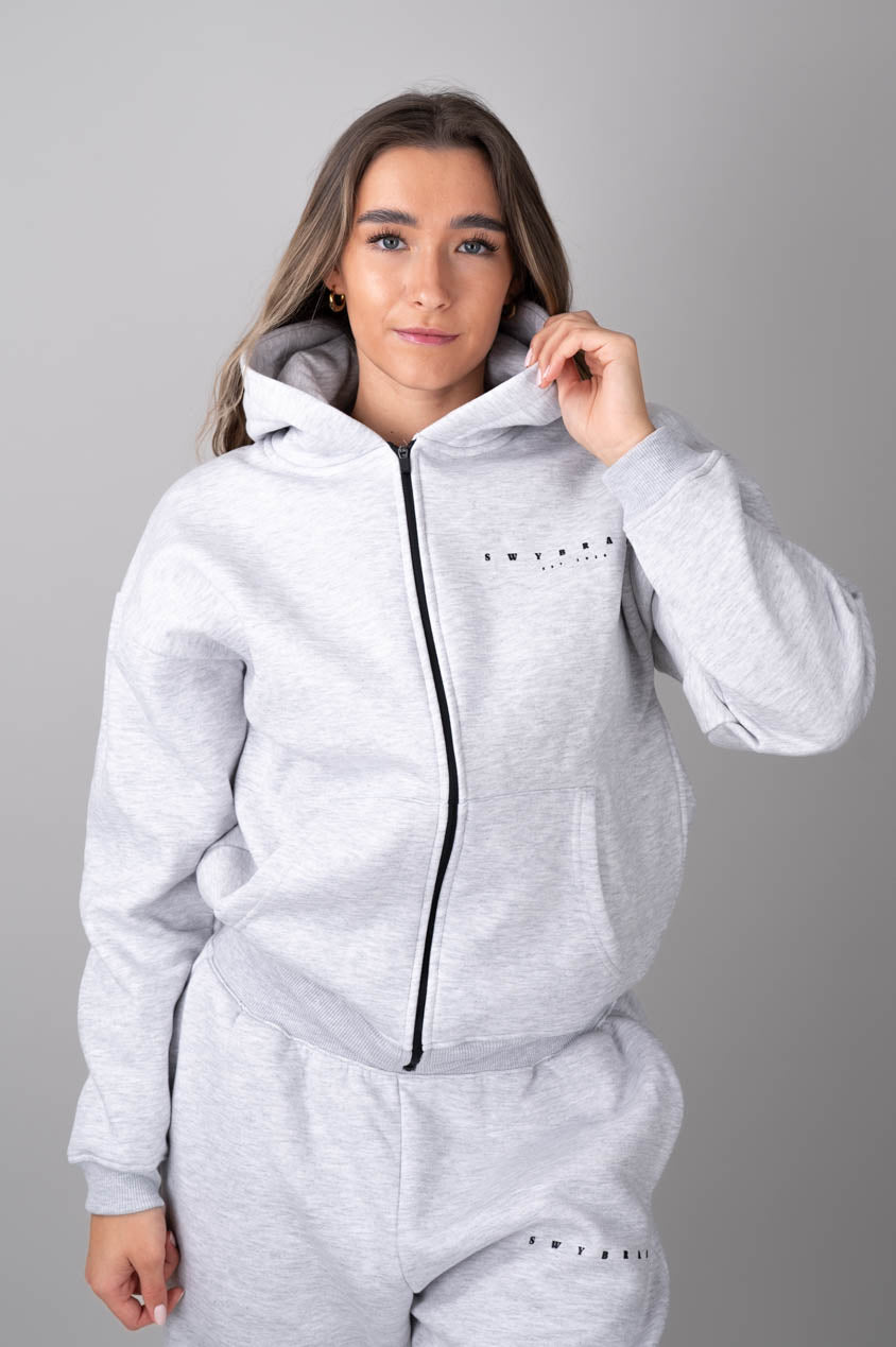 Ease ziphoodie grey - front view