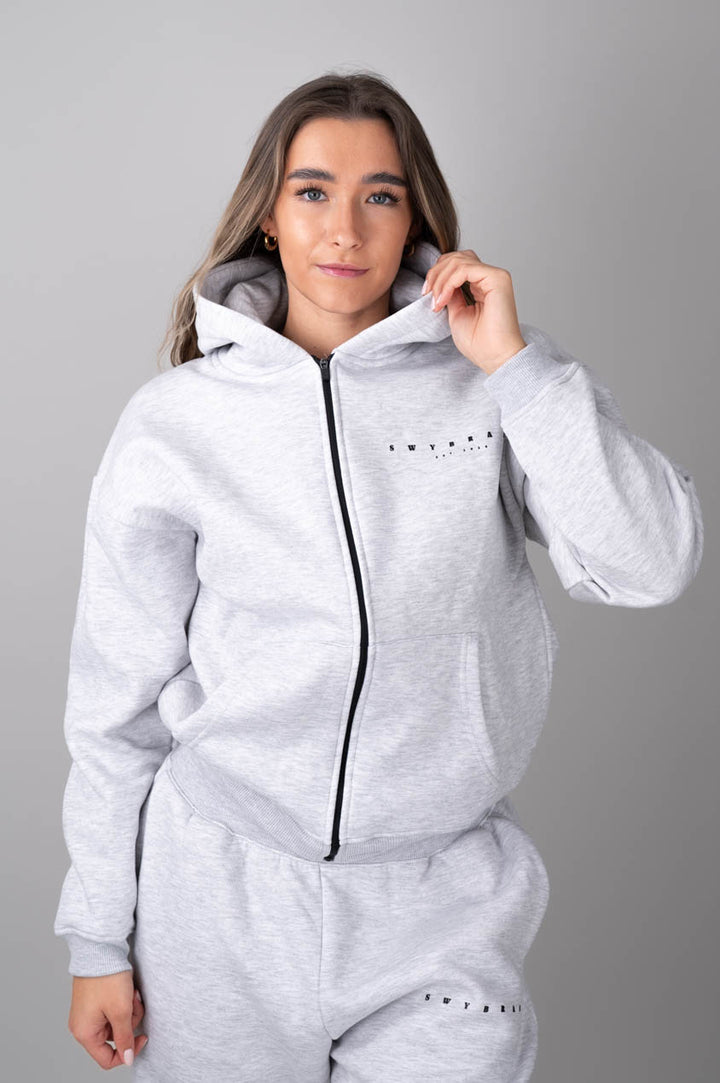 Ease ziphoodie grey - front view