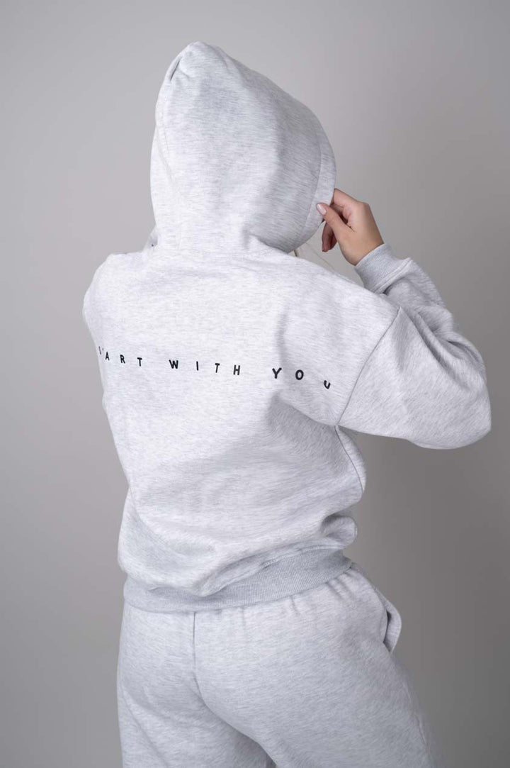 Ease ziphoodie grey-view from behind