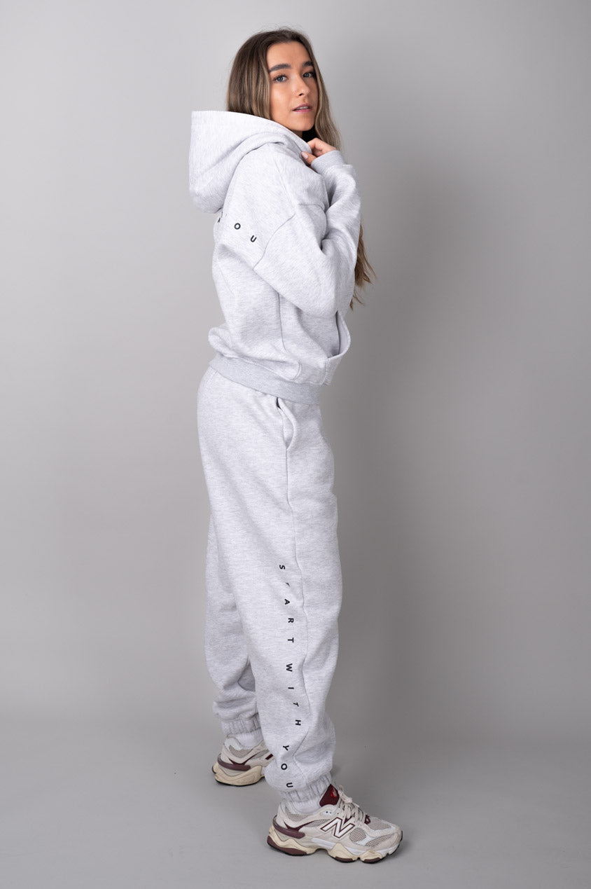 Ease ziphoodie grey with joggers side view