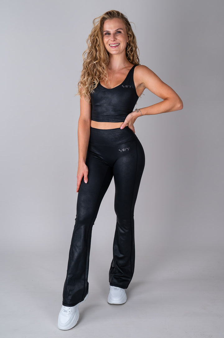 Leather Flared Tajice