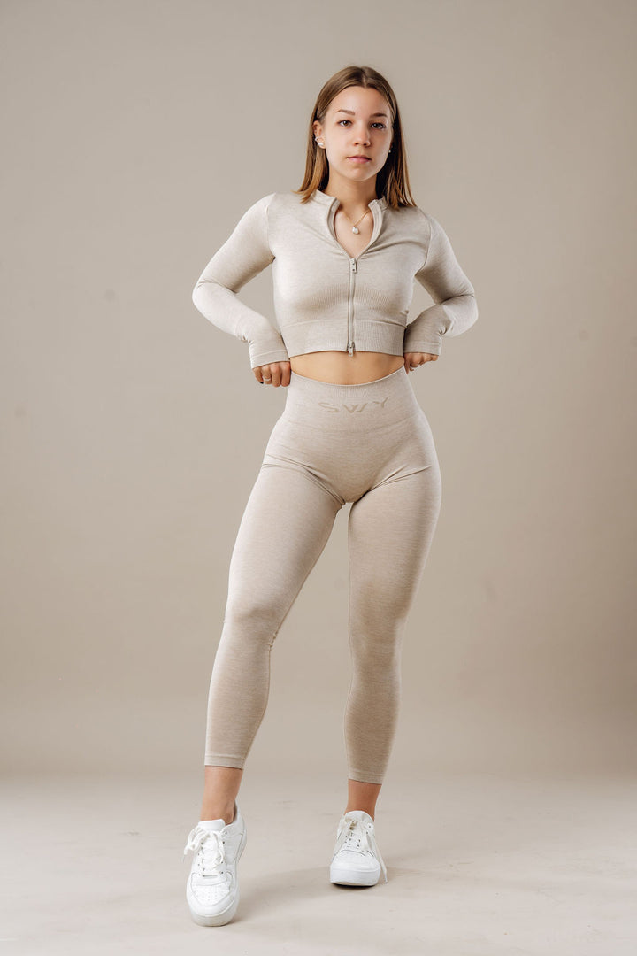 Lasting Seamless Crop Zip Majica