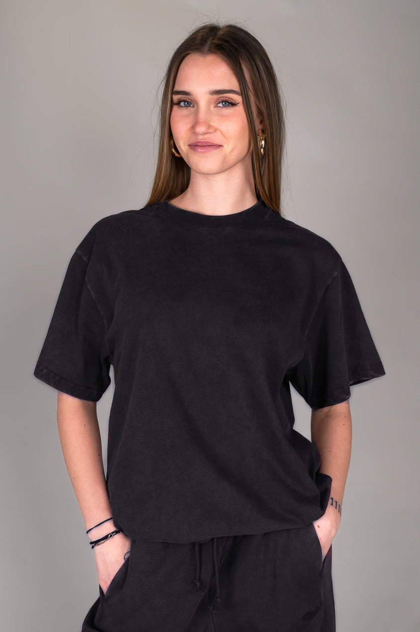 Washed black T-Shirt front view