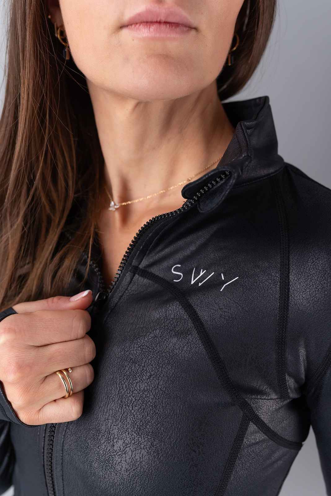 Leather Maglia con Zip 